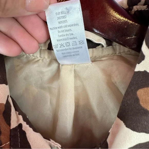 gymboree 2013 animal print leopard lined trench coat sz small 5-6 missing belt - Picture 4 of 7